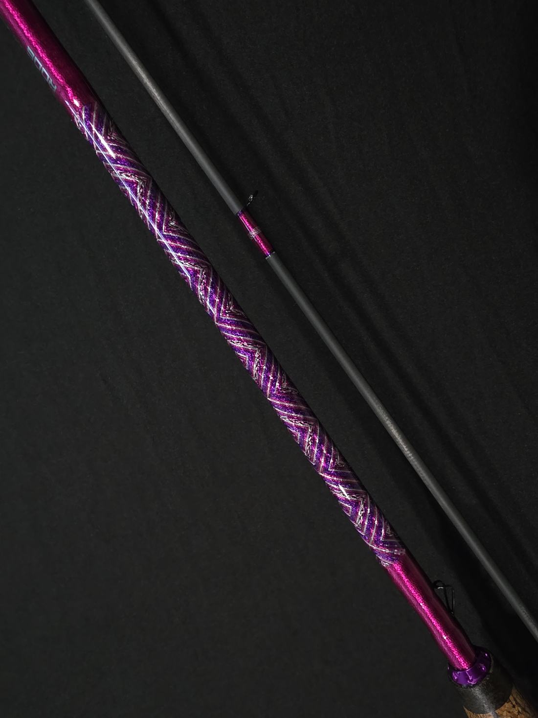 Close view of a purple decorative thread wrap